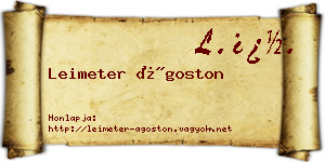 Leimeter Ágoston névjegykártya